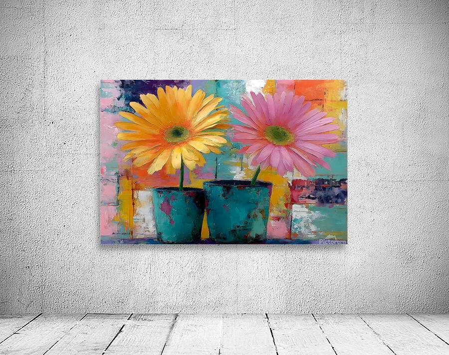 Patio Pots – Cheerful Gerbera Duo Print Wall Preview