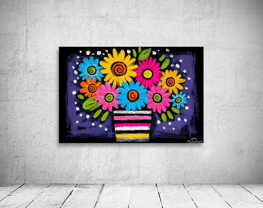 Party in a Planter – Playful Folk Pop Floral Print Wall Preview