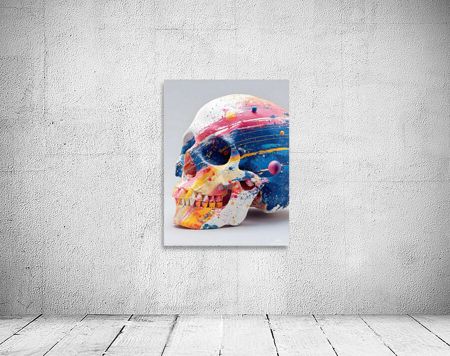 Cosmic Pulse – Abstract Skull Print Wall Preview