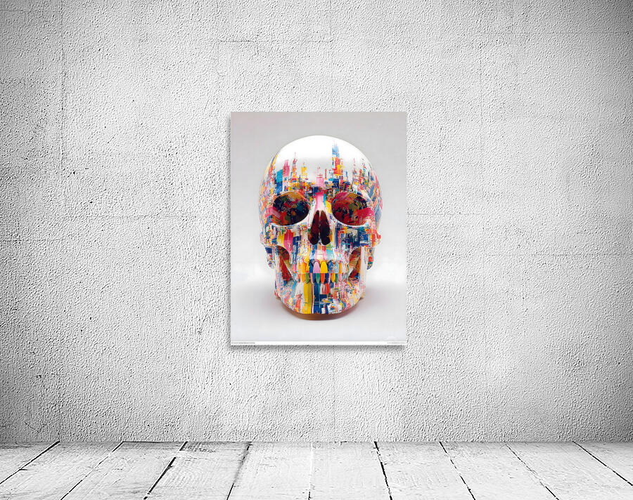 The Architect – Color Grid Skull Print Wall Preview
