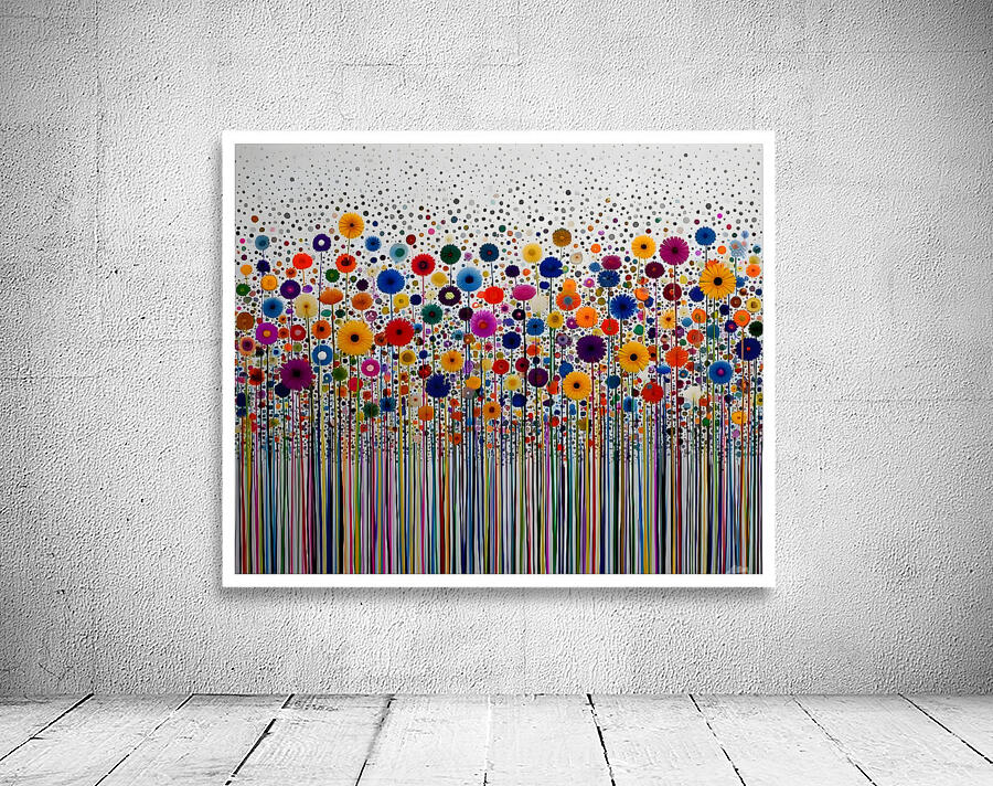A Field That Never Ends– Abstract Wildflowers Print Wall Preview