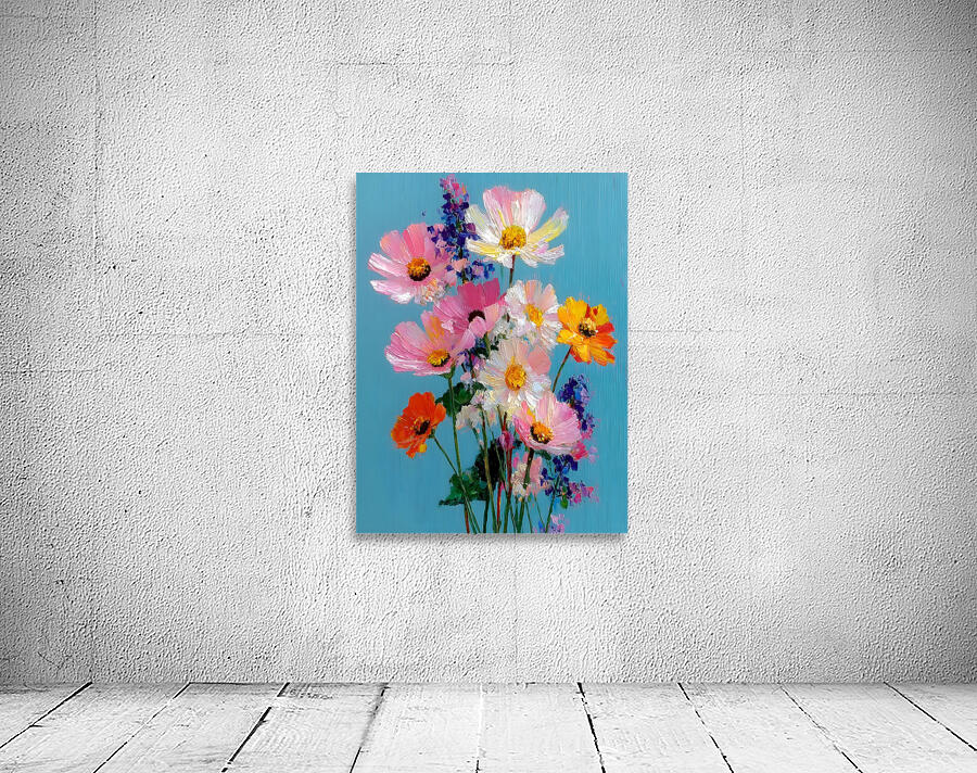 Color Study in Bloom – Abstract Floral Vase Print Wall Preview