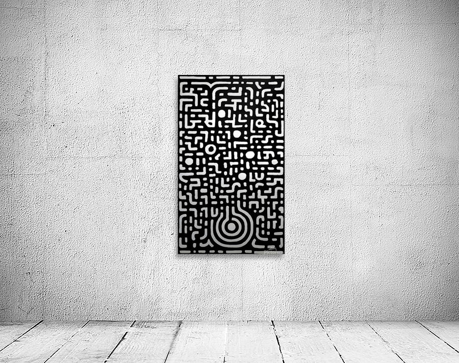 The Maze Within – Abstract Black and White Print Wall Preview