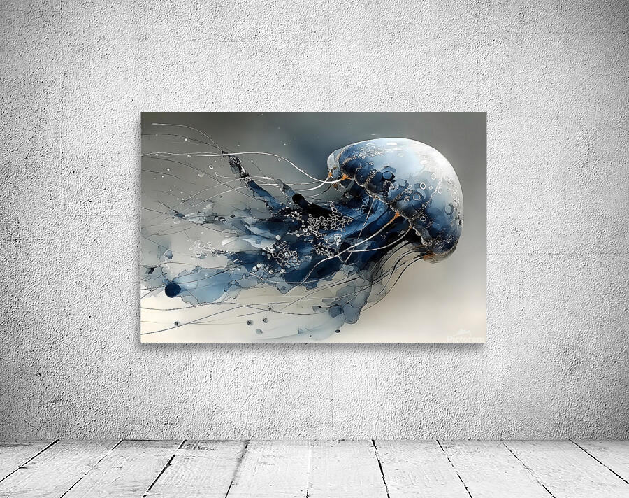 Weightless Grace – Abstract Jellyfish Print Wall Preview