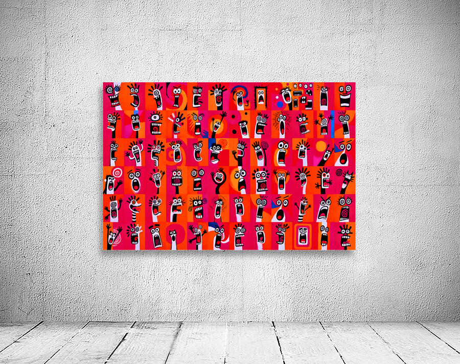 Wall of Screams – Pop Art Faces Print Wall Preview