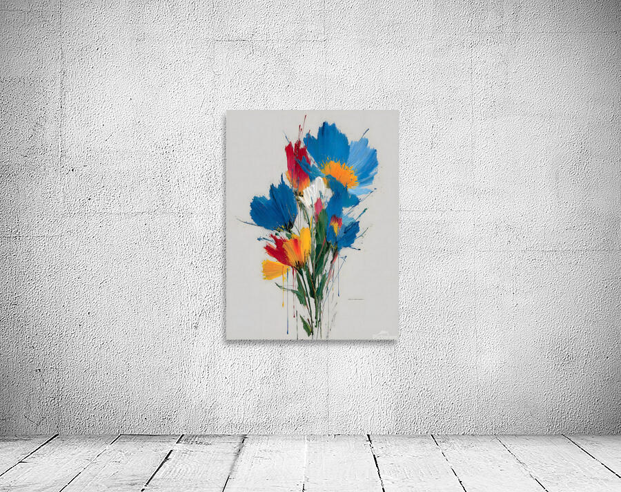 Primary Bloom – Abstract Floral Energy Print Wall Preview
