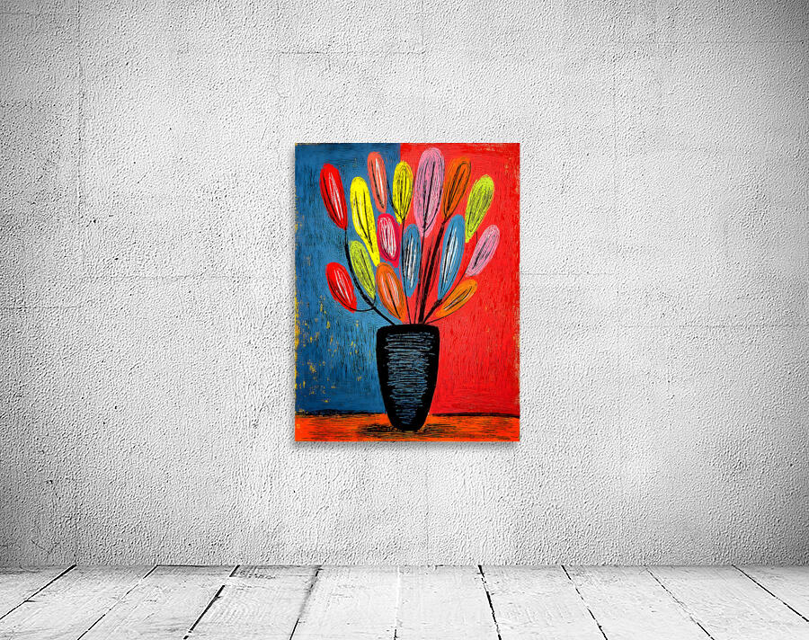 Dual Spectrum Blooms – Color Fusion Floral Print Wall Preview