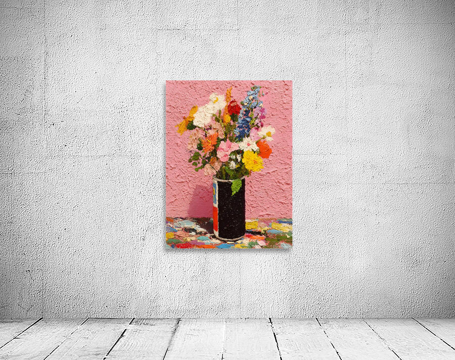 Pink Noise – Modern Textured Floral Print Wall Preview