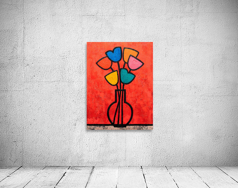 Tulip Pop – Retro Floral Outline Print Wall Preview