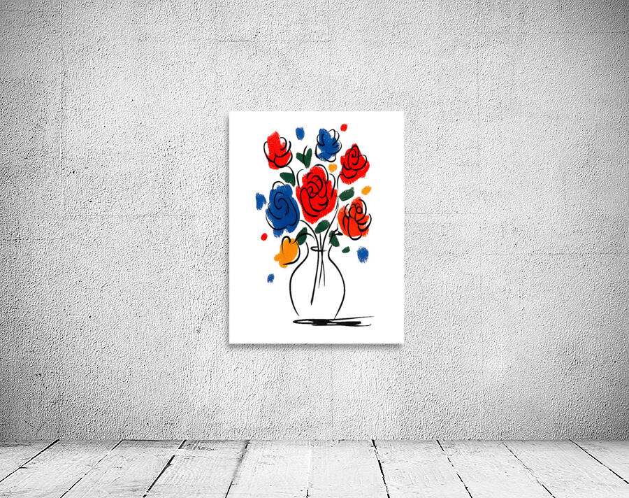 Joyful Lines – Modern Abstract Bouquet Print Wall Preview