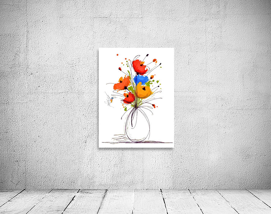 Whisper of Bloom – Contemporary Watercolor Vase Print Wall Preview