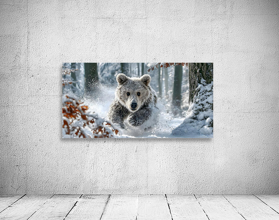 Frost Runner – Winter Bear Print Wall Preview