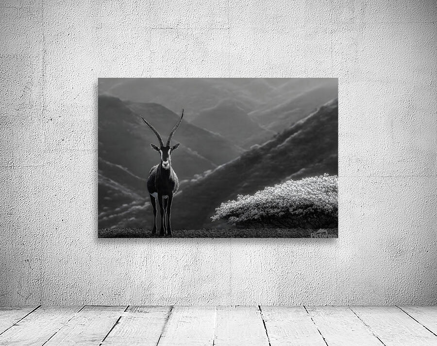 Silent Horn – Saola Print Wall Preview