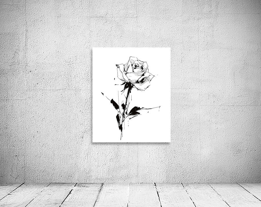 Sketch Rose – Minimalist Botanical Print Wall Preview