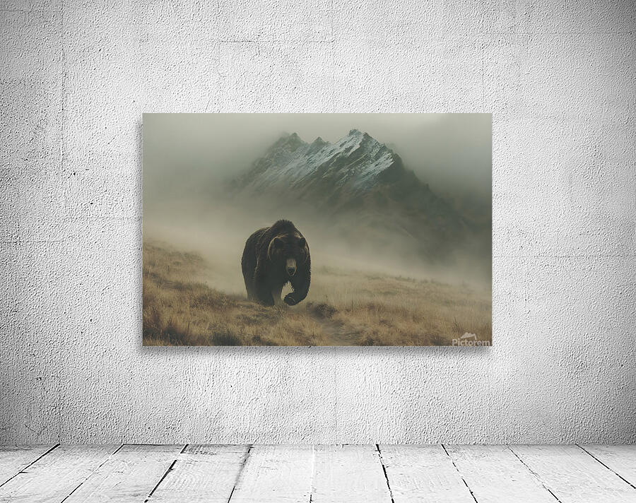Spirit of the North – Grizzly in the Mist Print Wall Preview