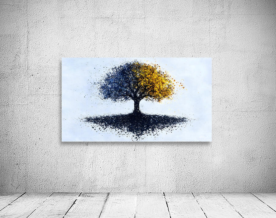 Dual Seasons – Abstract Tree Print Wall Preview