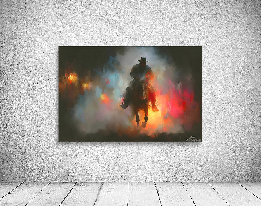 Through the Smoke – Western Cowboy Print Wall Preview