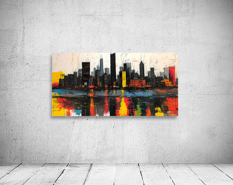 City Sparks – Abstract Skyline Print Wall Preview