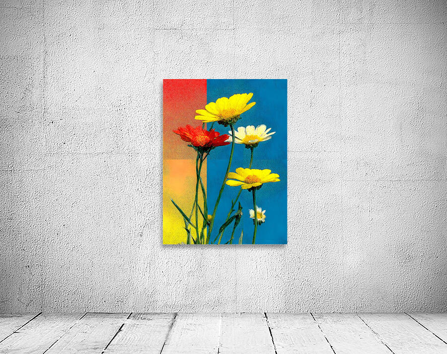 Rainbow Bloom – Color Block Daisy Print Wall Preview