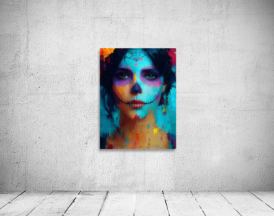 Calavera Azul D a de los Muertos Sugar Skull Wall Preview