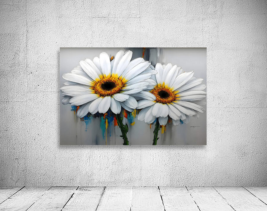 Dripping Daisies – Melting Floral Art Print Wall Preview
