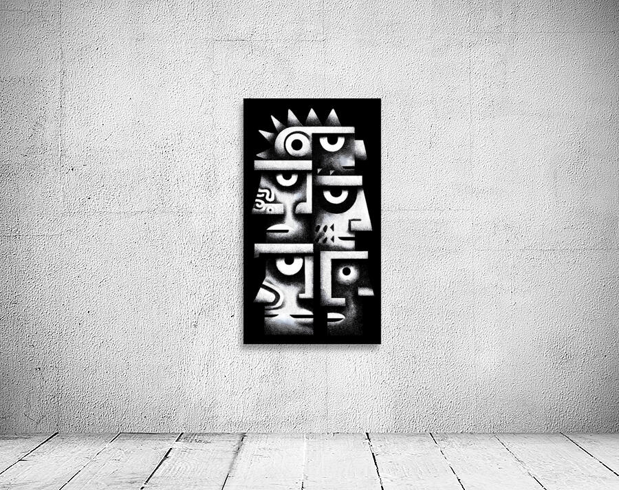 Aztec Sun God – Tribal Mask Art Print Wall Preview