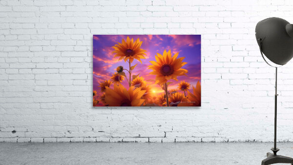 Sunrise Blooms – Sunflowers in the Morning Light Print Wall Preview
