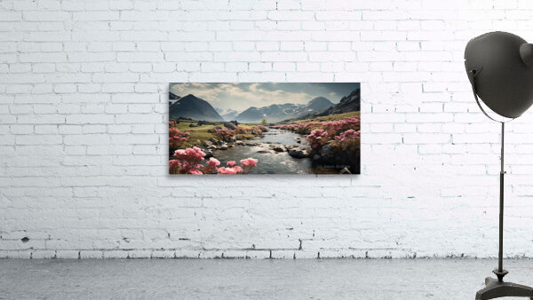 Valley of Serenity – Mountain Lake Landscape Print Wall Preview