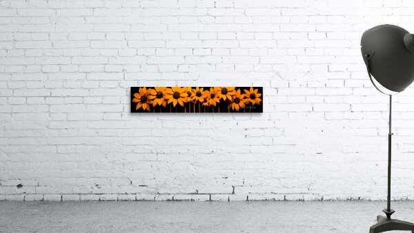 Field of Fire – Vibrant Sunflower Panorama Print Wall Preview