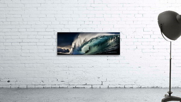 Aqua Requiem – Panoramic Ocean Wave Print Wall Preview