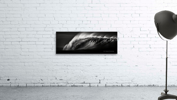 Tempest Curve – Black & White Ocean Wave Print Wall Preview