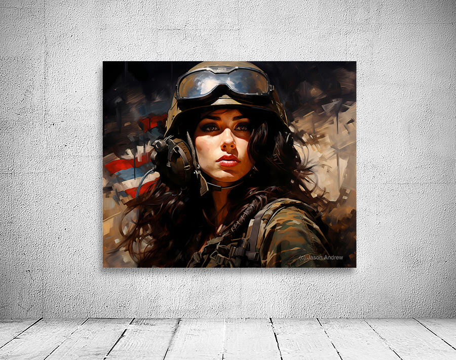 Woman of War – Grit & Grace Portrait Print Wall Preview