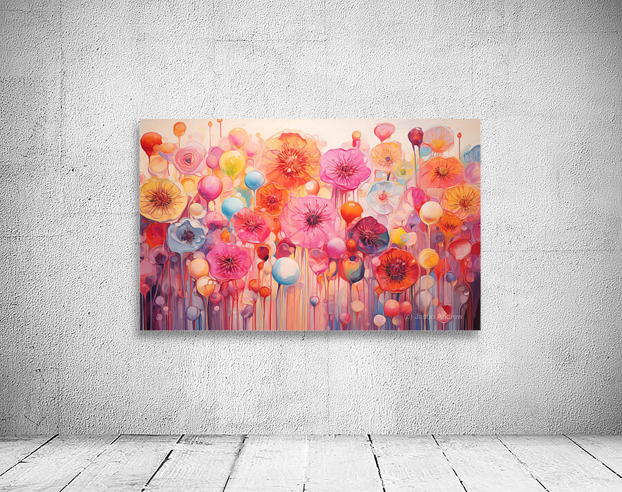 Bloom Voltage – Abstract Floral Field Print Wall Preview