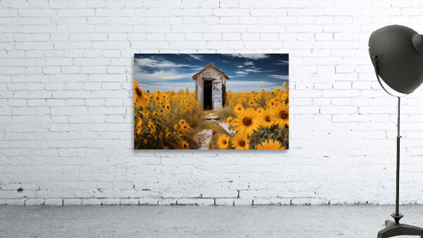 Shed - Sunflower Field Cottage Art Prints Wall Preview