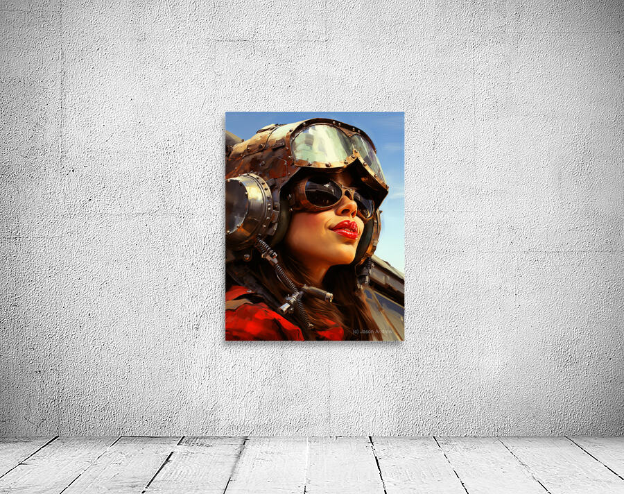 Woman of War - Aviator Portrait Art Prints Wall Preview