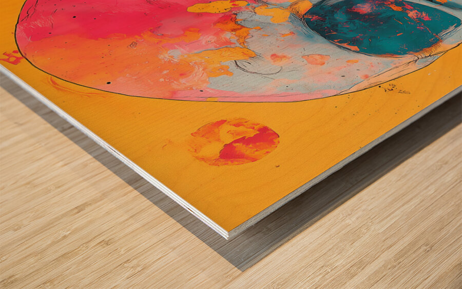 Uninhibited - Neon Skull Portrait Art Prints Impression sur bois