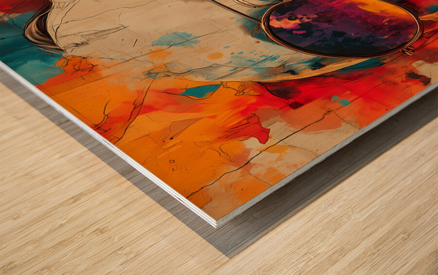 Boss Energy - Pop Surreal Skull Art Prints Wood print