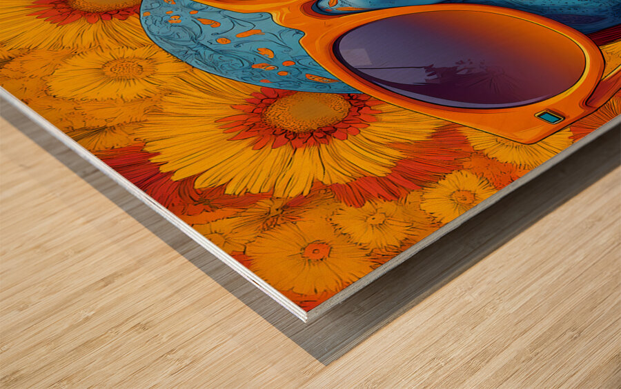 Chill - Pop Surreal Sugar Skull Portrait Art Prints Wood print