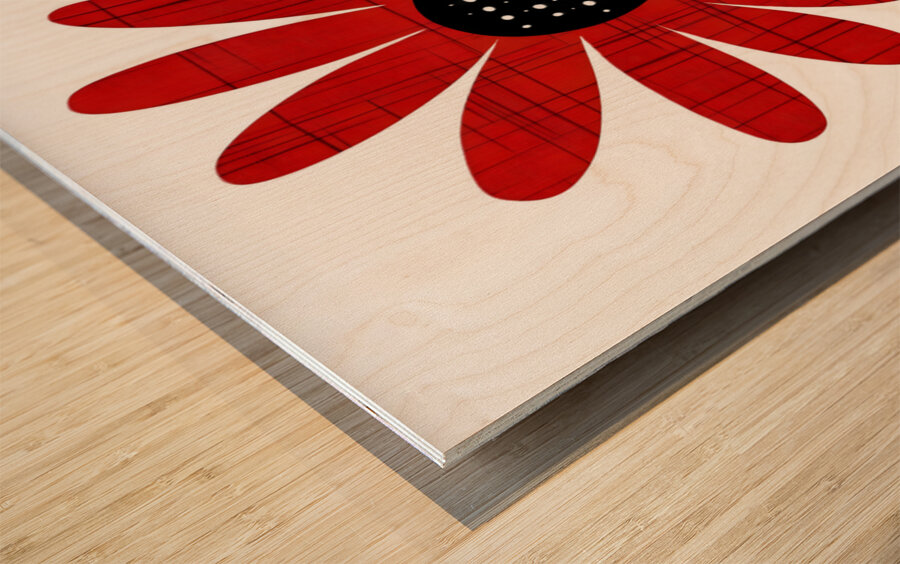 Plaid Botanica 10 - Graphic Floral Art Prints Wood print