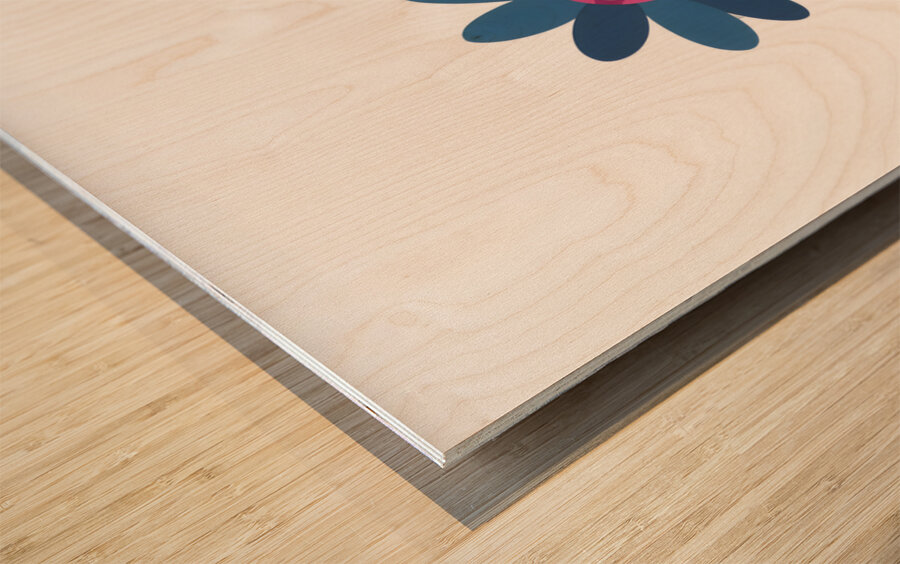 Plaid Botanica 12 - Contemporary Floral Art Prints Wood print