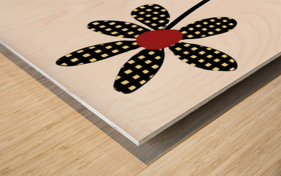 Plaid Botanica 8 - Contemporary Floral Pattern Art Prints Wood print