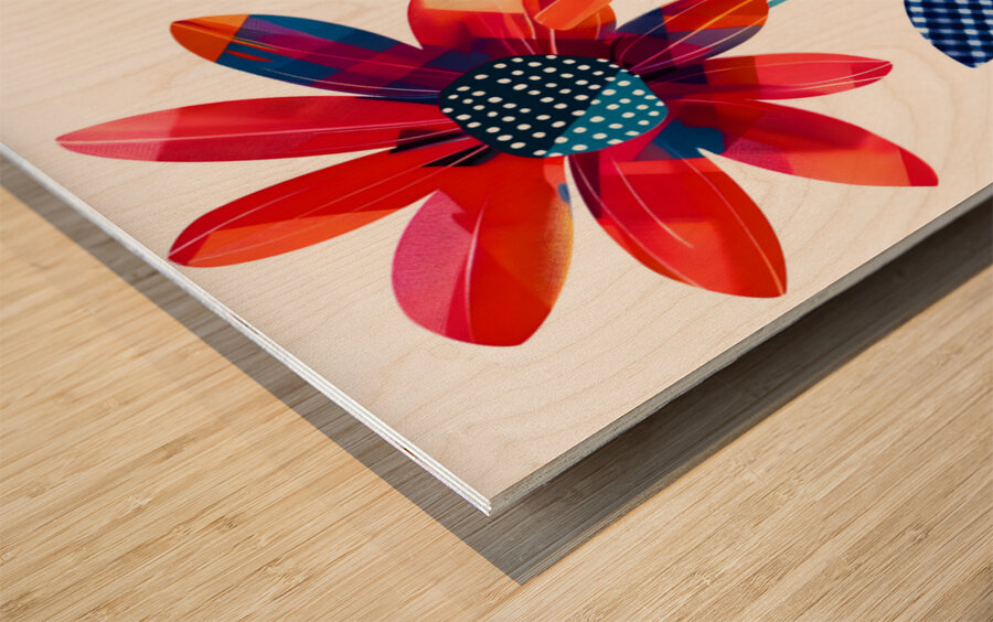 Plaid Botanica 14 - Colorful Floral Art Prints Wood print