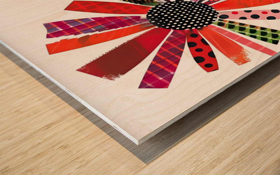 Plaid Botanica 23 - Modern Floral Art Prints Wood print