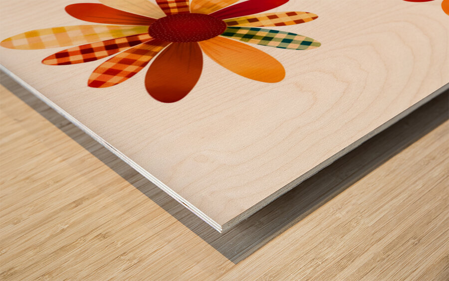 Plaid Botanica 18 - Modern Floral Art Prints Wood print