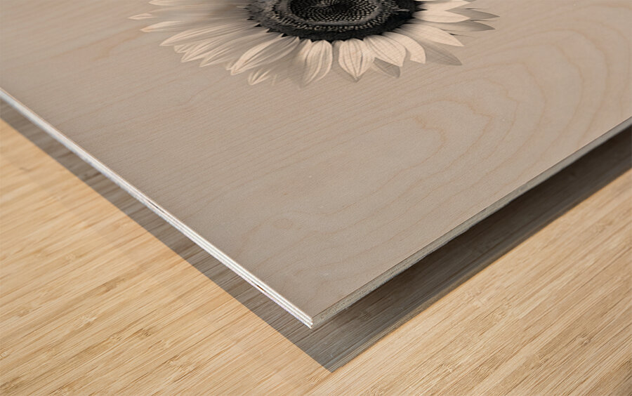 Sunflower Selfie 5 - Sunflower Portrait Art Prints Wood print