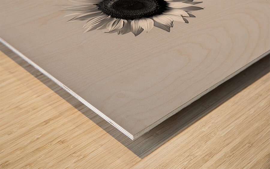 Sunflower Selfie 3 - Sunflower Portrait Art Prints Wood print