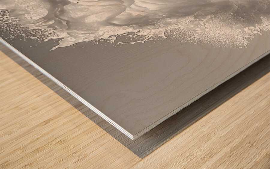 Shore Break - Black & White Wave Art Prints Wood print