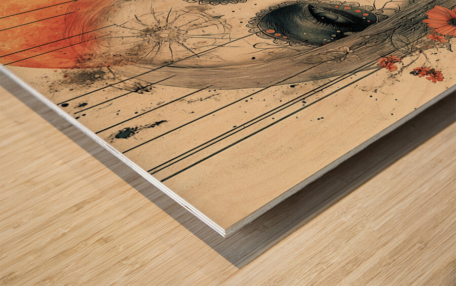 La Guardiana Del Camposanto - The Graveyard Guardian - Dia de los Muertos Art Prints Wood print