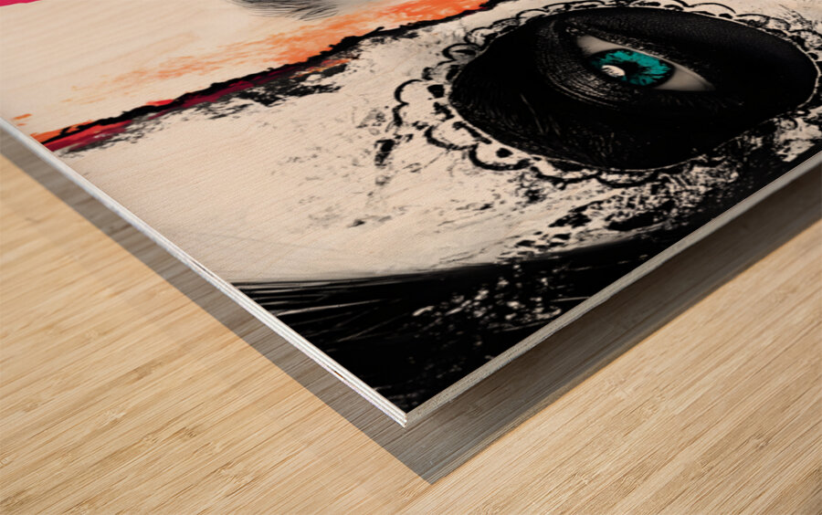 Mitad Del Mas Alla - Half Of The Beyond - Surreal Skull Art Prints Wood print