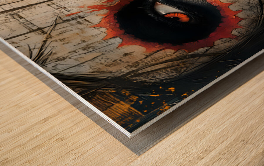 La Calavera Vigilante - The Watchful Skull - Dia de los Muertos Art Prints Wood print